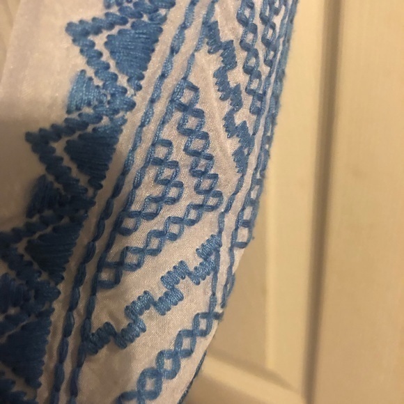 Johnny Was beautiful lightweight white and blue sleeveless blouse‎ size XS - Picture 15 of 16